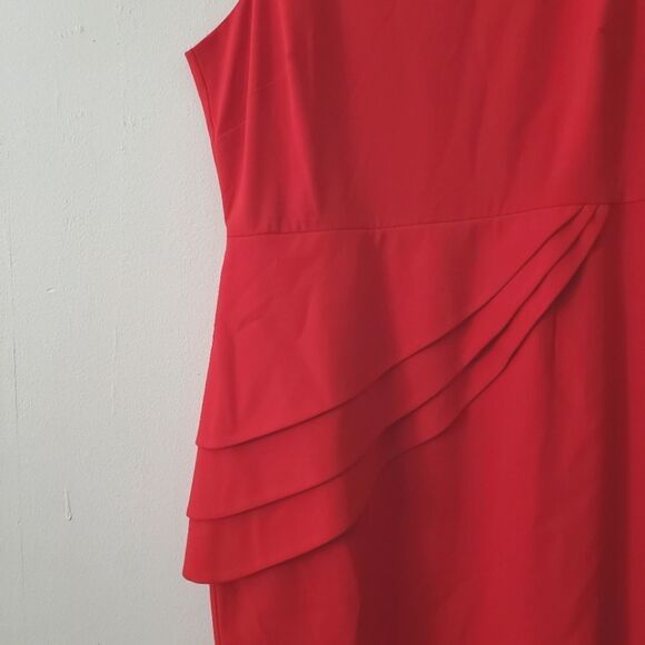 FINAL SALE VENUS Sleeveless Peplum Dress Red 12 - Picture 2 of 8